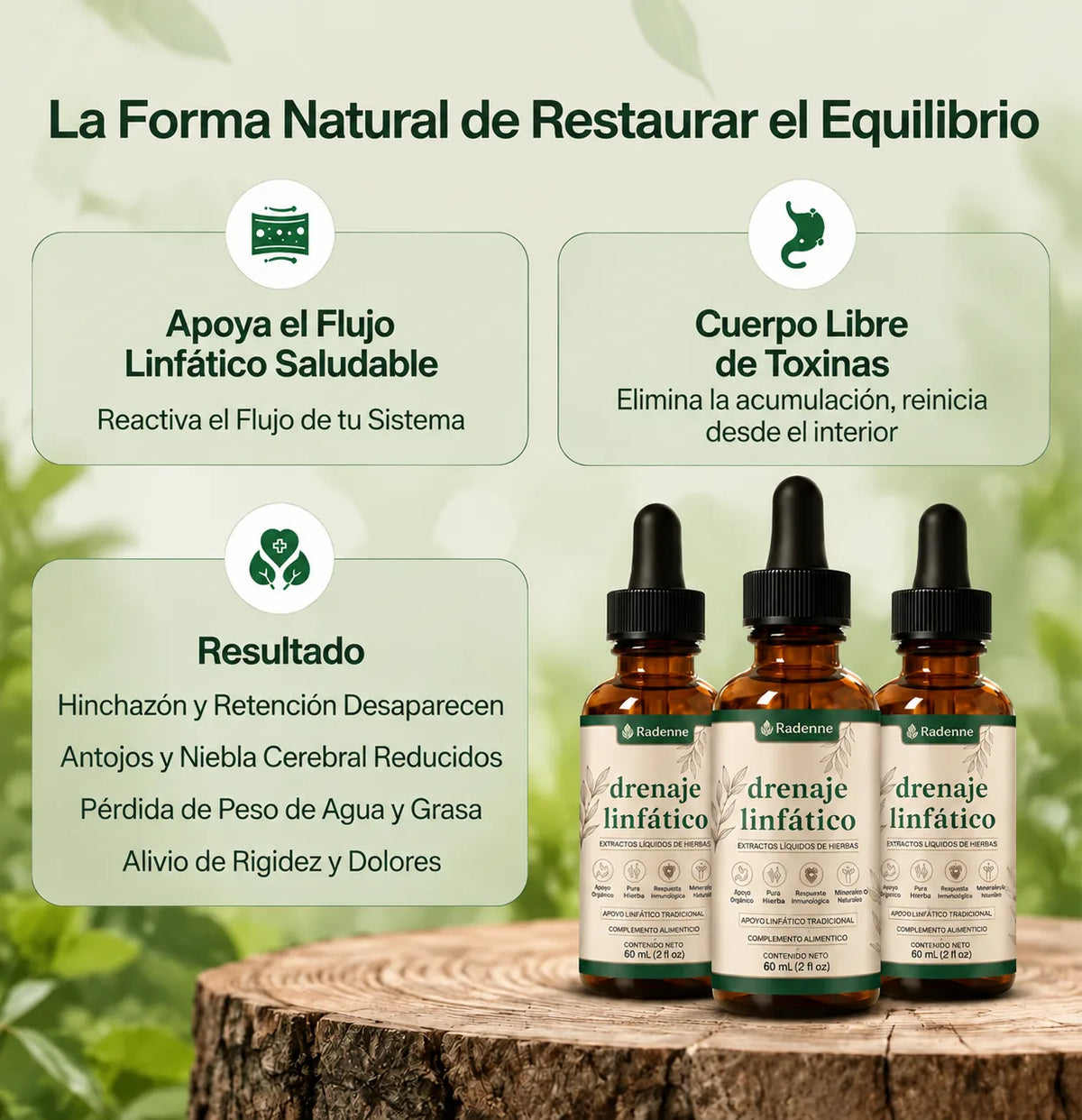 Gotas Radenne Ligereza · Extractos vegetales 59 ml